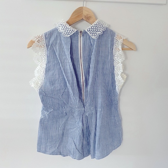 Ellyelly Lace Collared Sleeveless Blouse - Picture 2 of 3